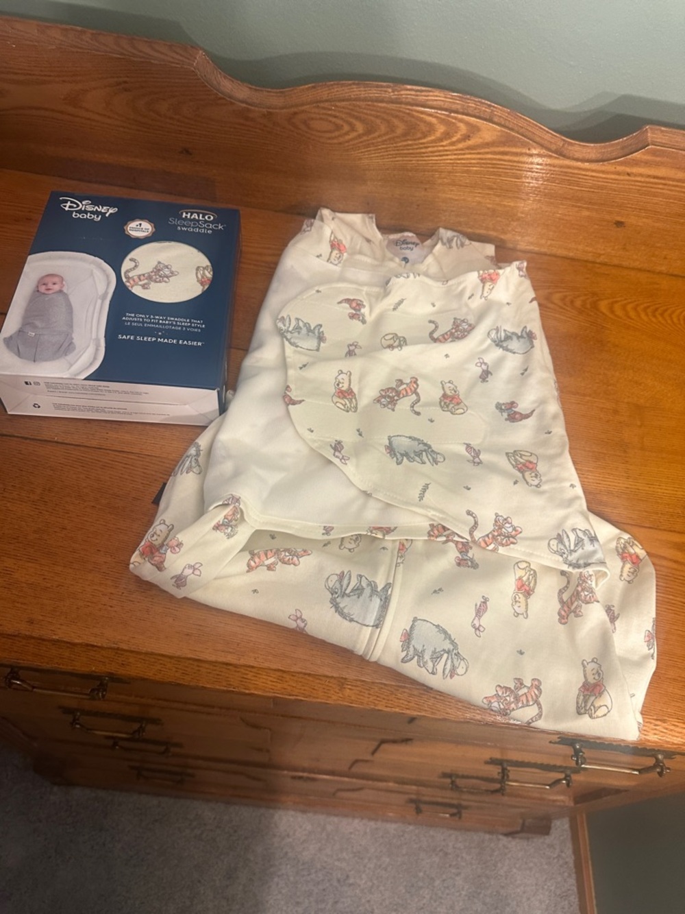 Disney White Winnie the Pooh Print Sleep Sack! Bundle of 2